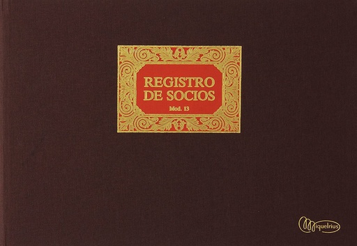 [5013] LIBRO REGISTRO SOCIOS Nº 13 Fº APAISADO 100 HOJAS