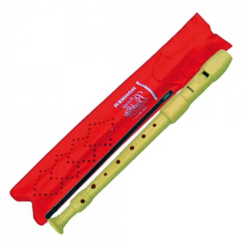 Flauta 2 piezas plastico hohner funda naranja
