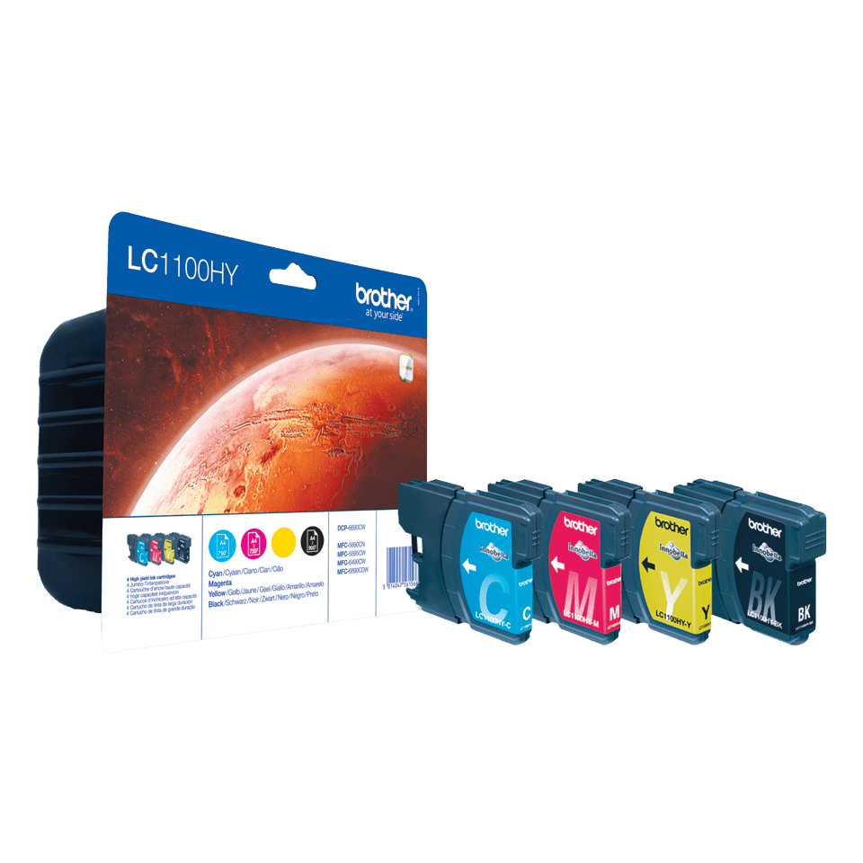 PACK 4 CARTUCHO TINTA ORIGINAL BROTHER LC1100XL