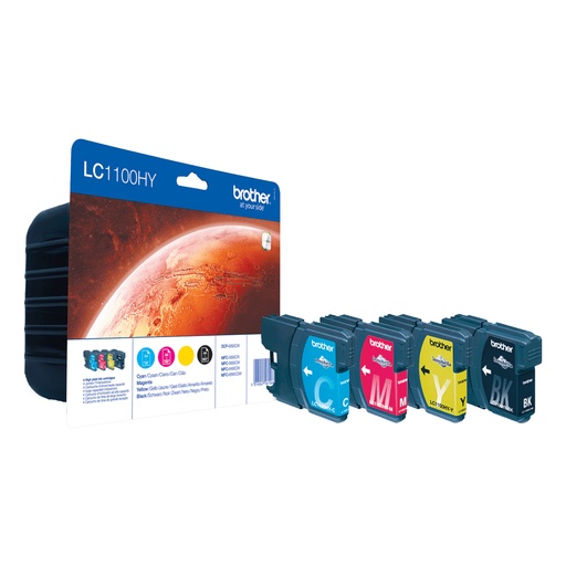[LC1100HYVALBP] PACK 4 CARTUCHO TINTA ORIGINAL BROTHER LC1100XL