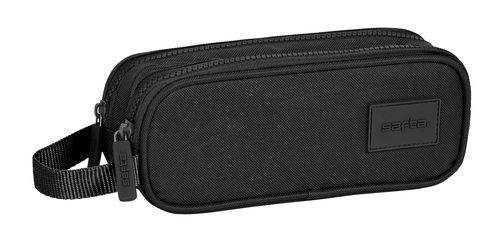 PORTATODO DOBLE SAFTA BASIC NEGRO 21x8x6cm
