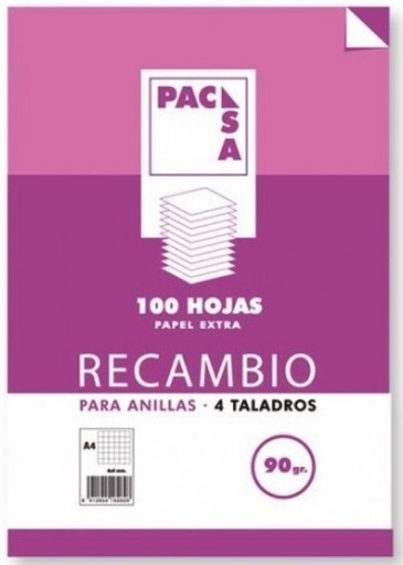 [21262] RECAMBIO a4 100H 4 TALADROS 90G 1HORIZONTAL C/M PACSA