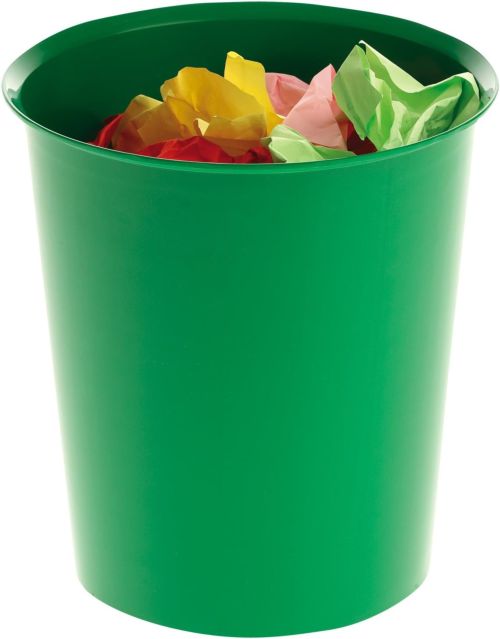 PAPELERA PLASTICO CERRADA VERDE