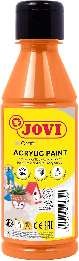 BOTE PINTURA JOVIDECOR ACRYL NARANJA 250ML