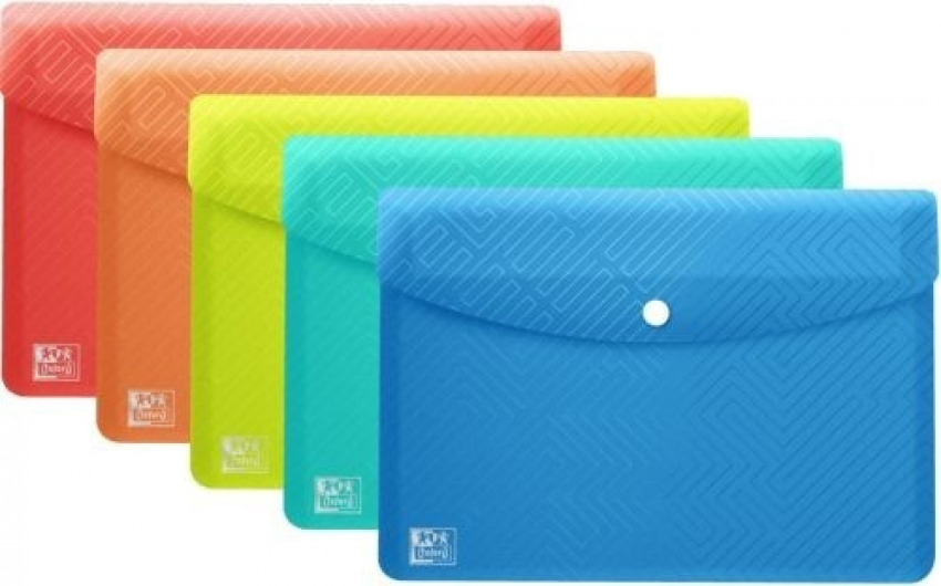 Paq/5 carpeta sobre plastico A6 cierre broche surtidos