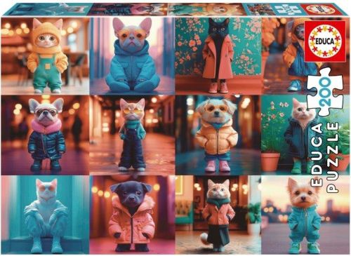 PUZZLE 200 PIEZAS ANIMALES DE MODA