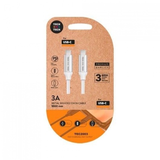 [TEC2204] BLISTER CABLE DE DATOS DOBLE USB-C 1M COLOR GRIS