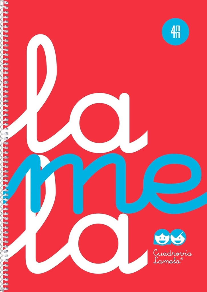 CUADERNO ESPIRAL Fº 80H 90G 5MM ROJO CUADROVIA PP.