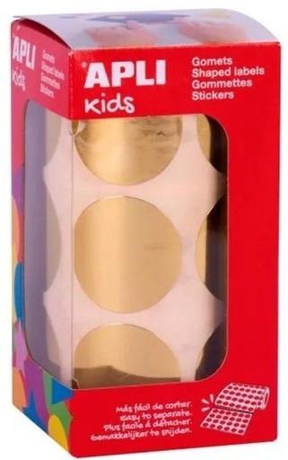 ROLLO GOMETS REDONDO ORO AUTOADHESIVOS 33MM