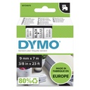 CINTA DYMO D1 9MMX7M NEGRO/TRANSPARENTE