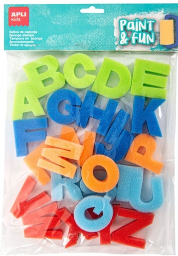 BOLSA 26 SELLOS DE ESPONJA ABC MAYUSCULAS