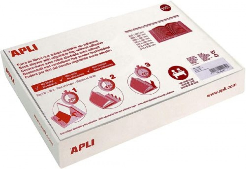 C/100 FORRO LIBROS AJUSTABLE 29X53CM PVC 130 MICRAS APLI