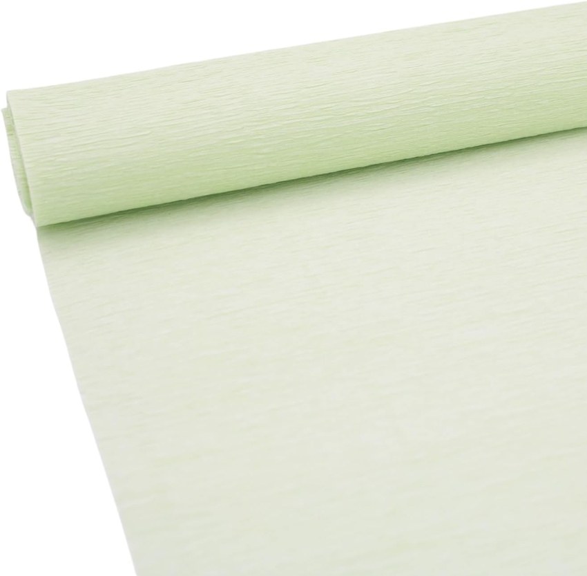 Paq/10 rollo continuo papel crespon 50x250cm verde pastel 32g