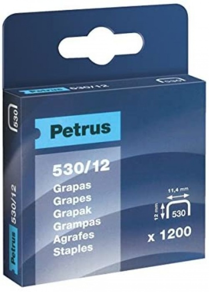 CAJA 1200 GRAPAS PETRUS Nº530/12 COBREADA
