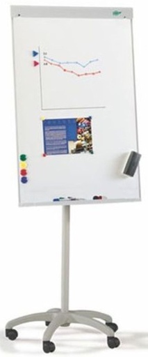 [9TRT] Caballete de convencion con ruedas 70x102cm superficie metálica faibo