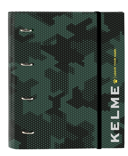 CARPETA 4 ANILLAS 35MM CON RECAMBIO KELME CAMO 27x32x3,5cm