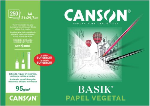 CAJA 250 HOJAS PAPEL VEGETAL A4 95G.