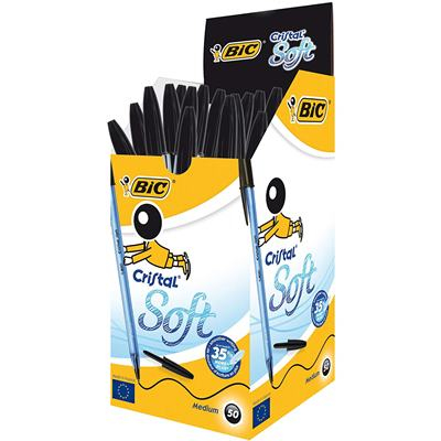 C/50 BOLIGRAFO BIC CRISTAL SOFT NEGRO