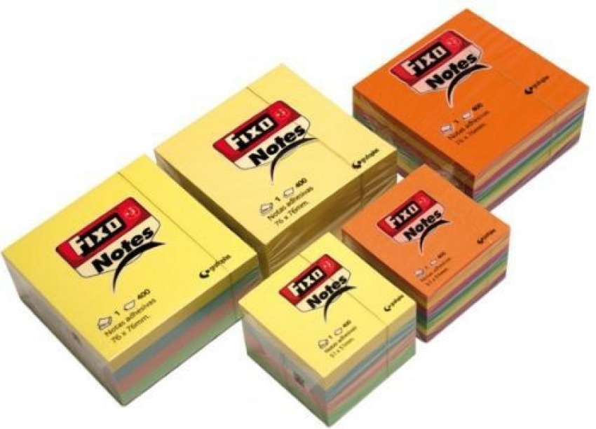 CUBO 400 NOTAS ADHESIVAS 76X76MM FIXO AMARILLO