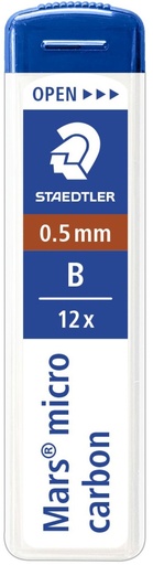 [250 05-B] C/12 TUBOS MINAS 0,5MM B MARS MICRO CARBON STAEDTLER