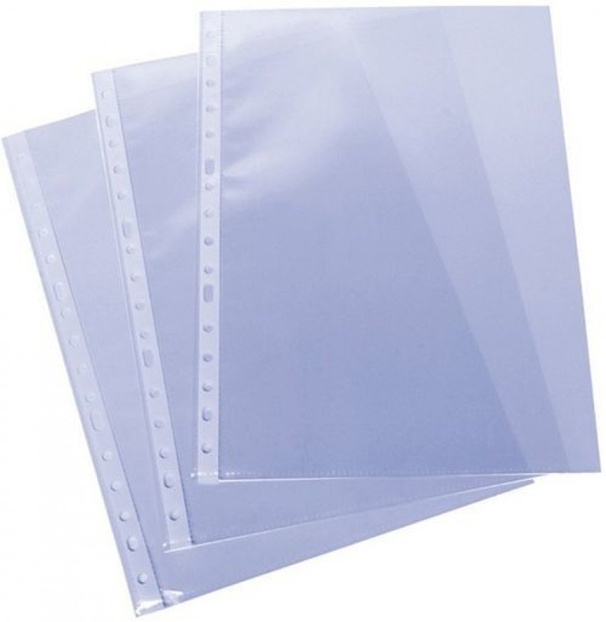 C/100 fundas portadocumentos fº multitaladro polipropileno standard 70mc cristal