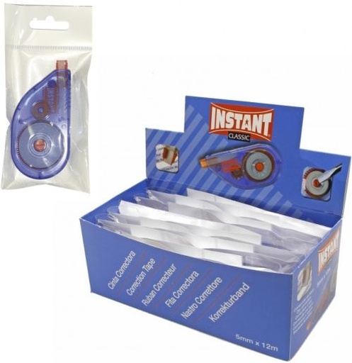 C/12 CINTA CORRECTORA INSTANT CLASSIC 5MMX12M