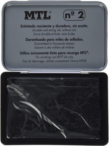 TAMPON METALICO Nº2 NEGRO ALMOHADILLA 109X70MN MTL