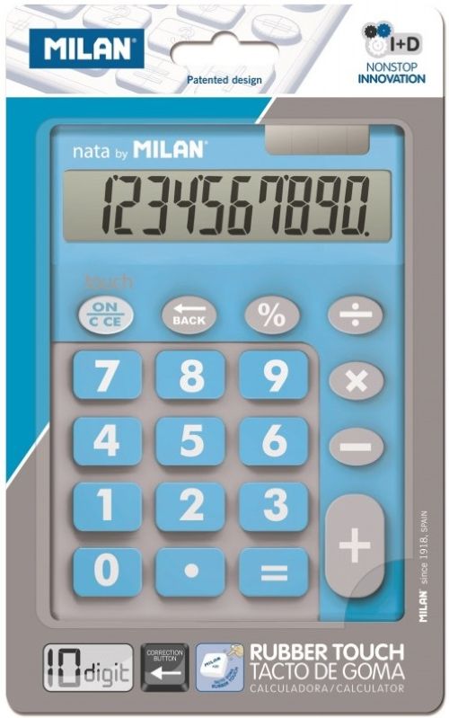 CALCULADORA TOUCH DUO AZUL 10 DIGITOS MILAN