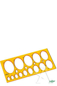 [270] PLANTILLAS DE ELIPSES 27X13CM PLASTICO
