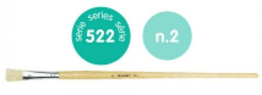 PAQ/6 PINCEL CERDA PLANO Nº 2 SERIE 522 MANGO LARGO