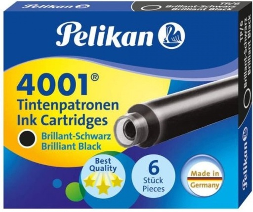 [301218] C/6 CARTUCHO TINTA PELIKAN NEGRA 4001