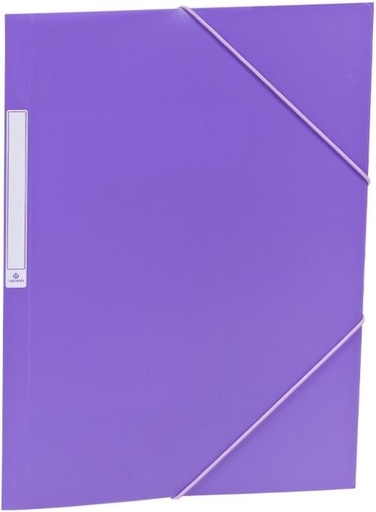 Paq/10 carpetas fº gomas solapas pp translucido violeta