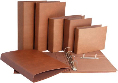 CARPETA Fº 4 ANILLAS 40MM CARTON CUERO FORRADO