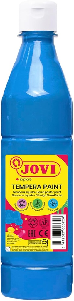 Bote tempera liquida jovi azul cyan 500 ml