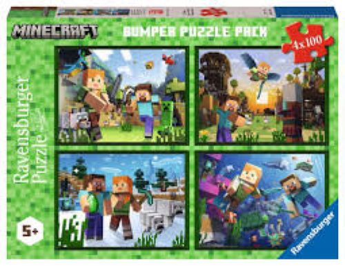PUZZLE 2D 4X100 PIEZAS MINECRAFT RAVENSBURGER