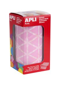 ROLLO GOMETS TRIANGULARES ROSAS AUTOADHESIVOS 20MM