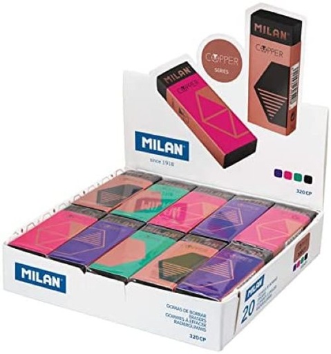 C/20 GOMAS MILAN NATA 320 NEGRA CON FUNDA COPPER