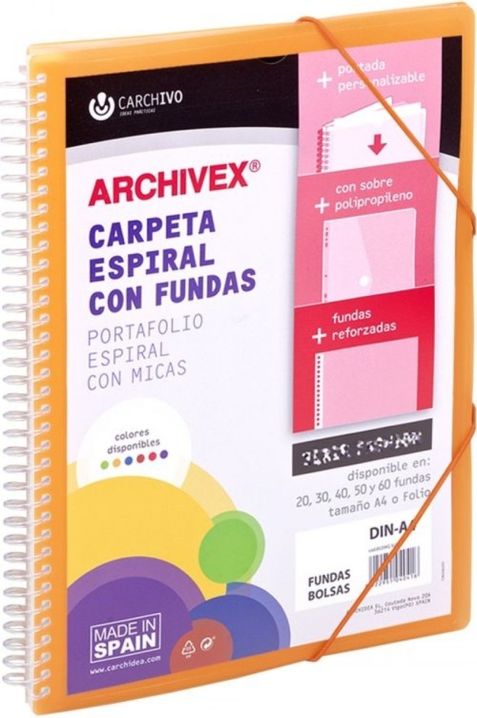 CARPETA 60 FUNDAS CANGURO A4 ARCHIVEX STAR NARANJA