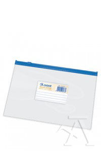 [99473] BOLSA ZIPPER A5 APAISADO PVC TRANSPARENTE CIERRE AZUL