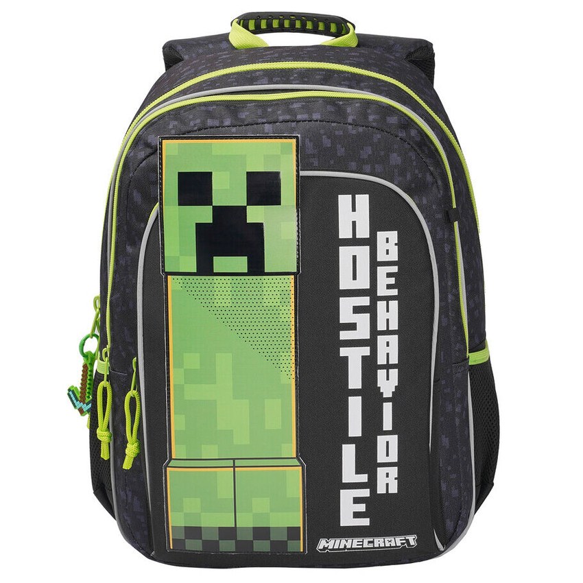 MOCHILA ESCOLAR ADAPTABLE A CARRO MINECRAFT HOSTILE
