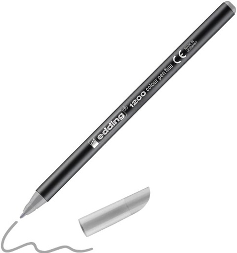 [1200-26] EDDING ROTULADOR PUNTA DE FIBRA 1200 PASTEL GRIS PLATA -10UD-