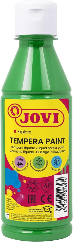 BOTE TEMPERA LIQUIDA JOVI 250ML VERDE MEDIO