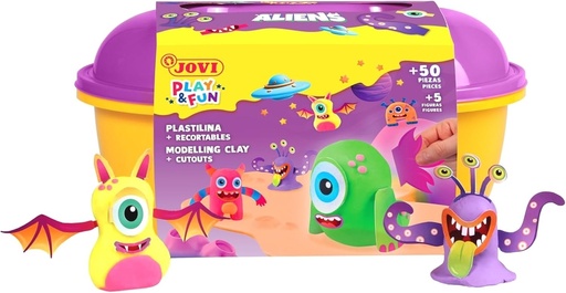 [2204] Cofre de plastilina aliens con complementos y recortables