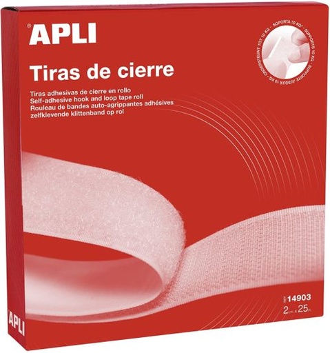 [14903] CREMALLERA TEXTIL AUTOADHESIVA 2CMX25M BLANCO