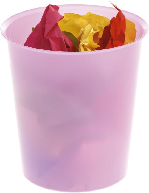 [8429368281203] PAPELERA PLASTICO TRASLUCIDO MALVA MAR