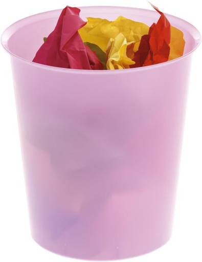 [8429368281203] PAPELERA PLASTICO TRASLUCIDO MALVA MAR