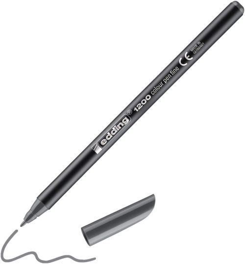 c/10 rotulador edding 1200 gris 12 punta de fibra