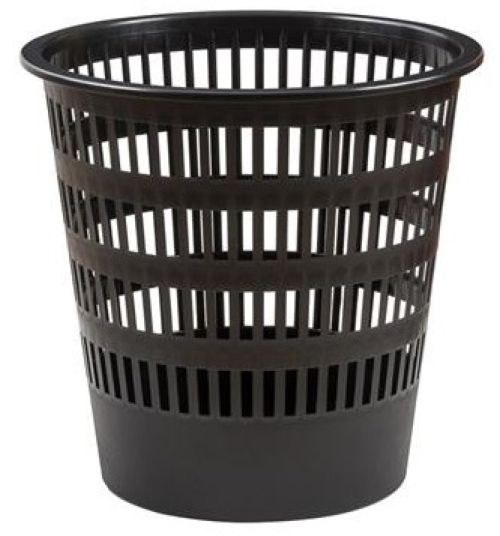 papelera de rejilla plastico negra 12l