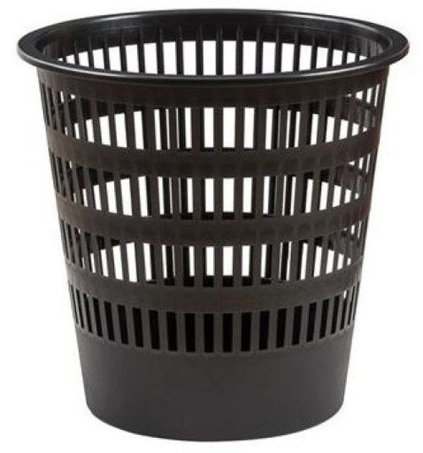 papelera de rejilla plastico negra 12l