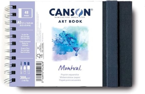 Cuaderno canson montval 14,8x21cm (paisaje) 20h 300g grano fino